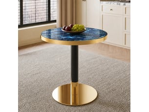 Table basse rond(e) coloris bleu MEUBLIV  - 60 cmx60 cm