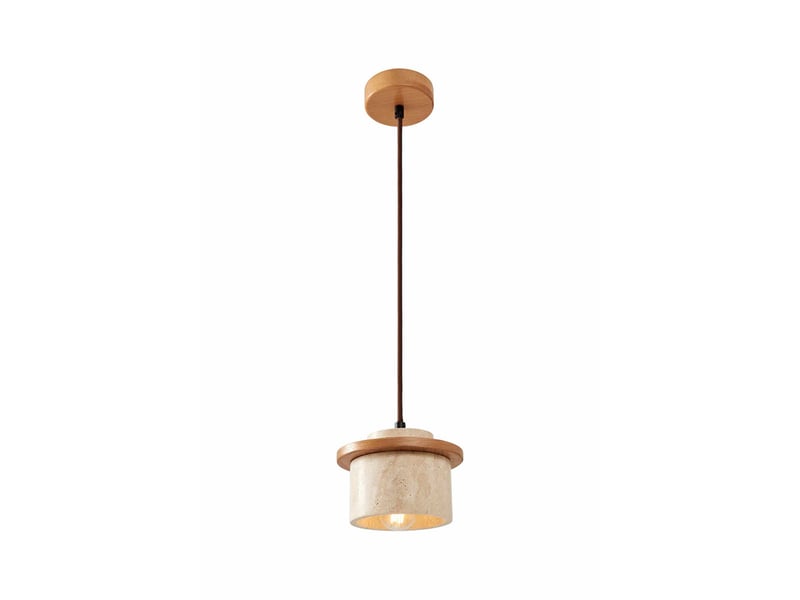  Suspension design en travertin et bois effet chêne iris  - Conforama A