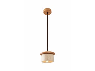 Suspension design en travertin et bois effet chêne iris