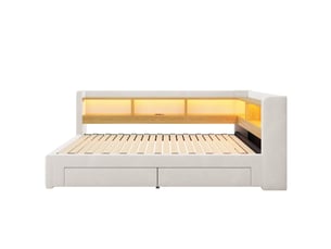 Lit gigogne 90x200 cm MAISONORA coloris beige