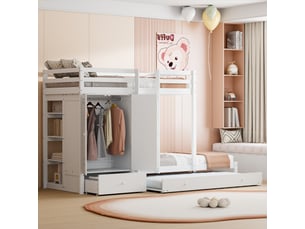 Lit superposé 90x200 cm <strong>VVBV</strong>  <strong>LDB00200AAK</strong> coloris blanc