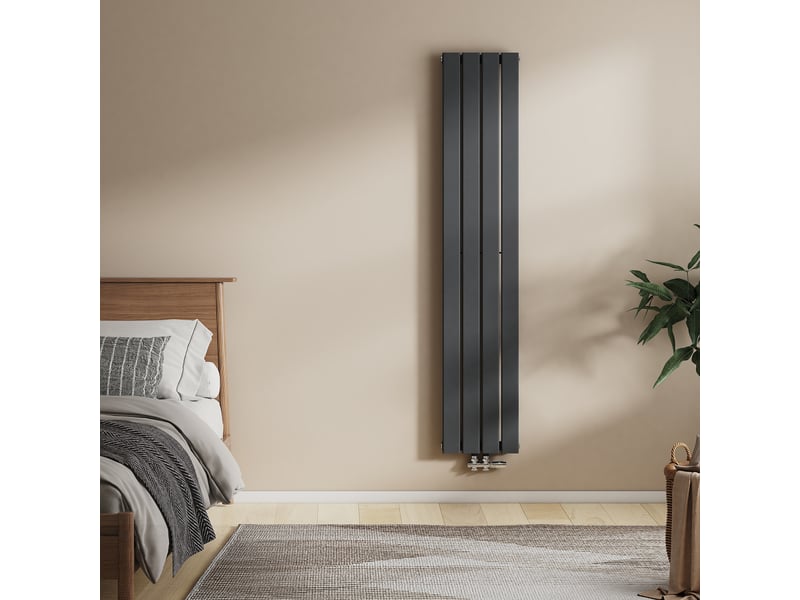  Emke radiateur à eau chaude, radiateur plat seule couche connexion centrale, anthracite 160x30cm, 501w  - Conforama B
