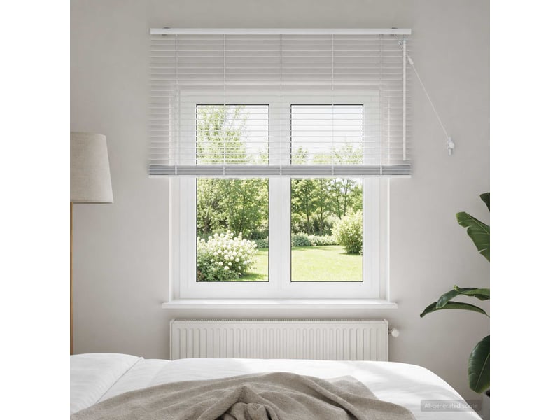 Store vénitien, store de fenêtre blanc 135 x 130 cm 35 mm cf47722 - Conforama B