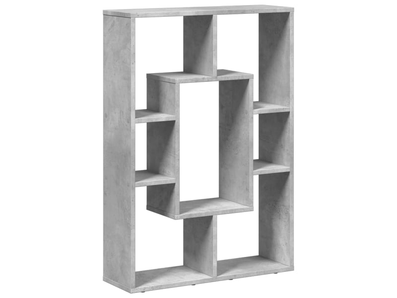  Bibliothèque, meuble de rangement salon gris béton 63x20x90 cm bois d'ingénierie  - Conforama A