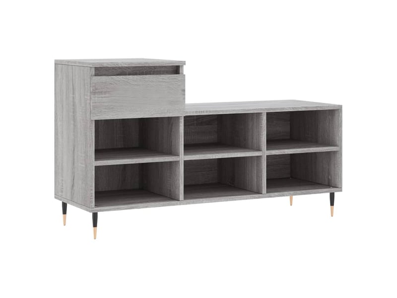  Armoire à chaussures sonoma gris 102x36x60 cm bois d'ingénierie shl2444  - Conforama A