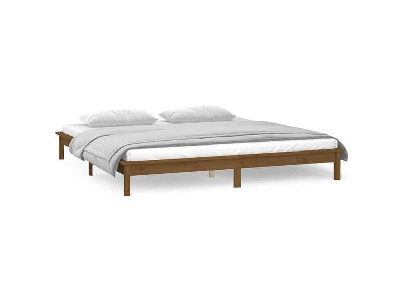 Lit double- lit adulte -  cadre de lit à led sans matelas 140x200 cm bois massif  - Conforama C