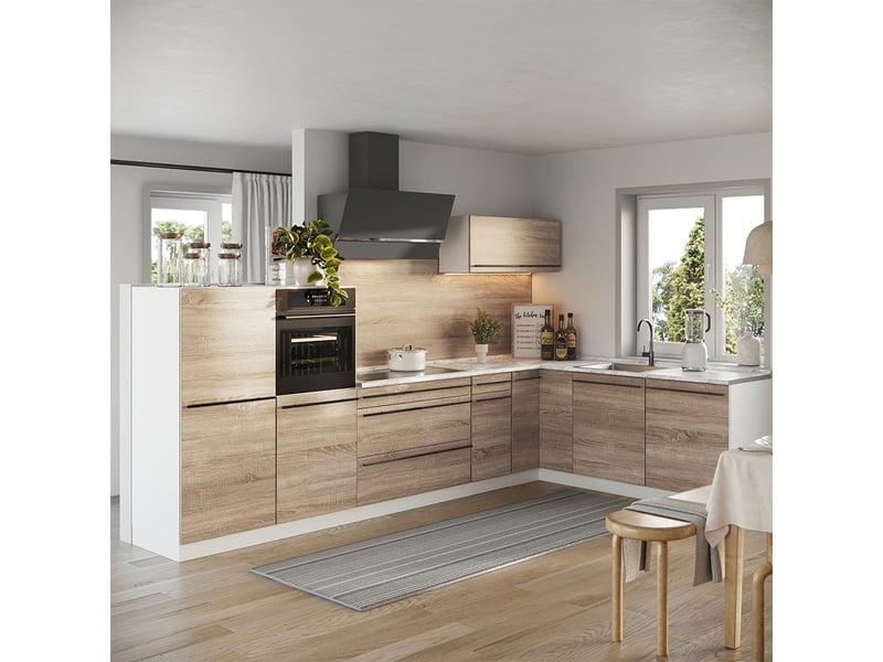  Vicco cuisine en angle, sonomablanc, 347 x cm sans plan de travail  - Conforama C