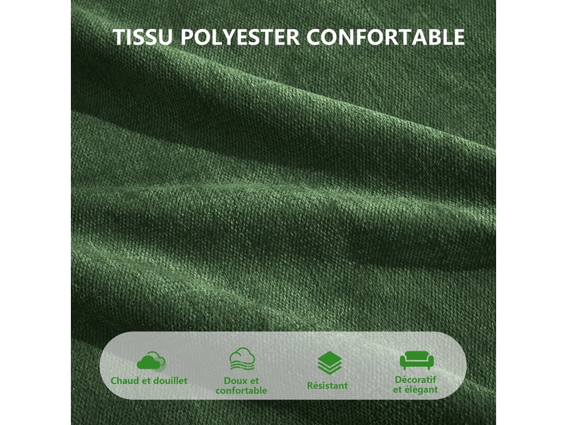 Canapé 4 places, revêtement en tissu, sans assemblage, vert - Conforama W