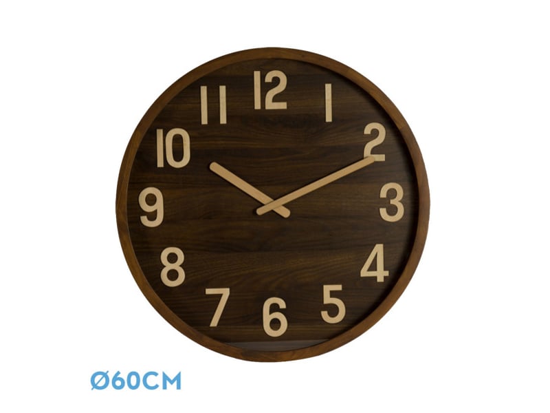  Horloge murale fabrilamp borgoña 60 x 60 cm bois foncé mouvement continu 215816084 - Conforama A