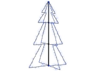 Arbre de noël, sapin de noël cône 160 led d'intérieur-d'extérieur 78x120 cm shl7035