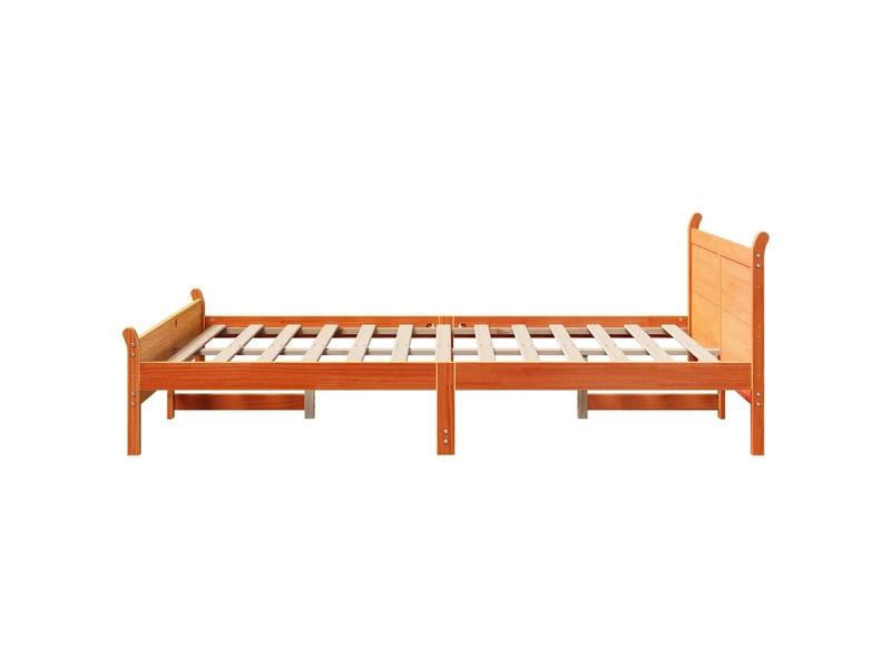 Lit double- lit adulte - cadre de lit sans matelas marron 140x190cm bois pin massif - Conforama D