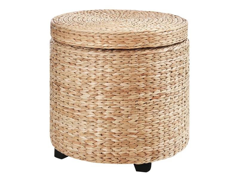  Tabouret avec espace de rangement repose-pieds avec boîte de rangement, couvercle amovible, paille rotin, kaki, ø43x43cm 837-072 - Conforama B