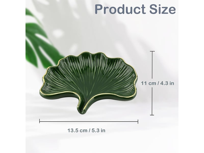 Porte savon céramique, porte savon en forme de feuille de ginkgo, support savon solide pour salle de bain, cuisine, baignoire - Conforama D