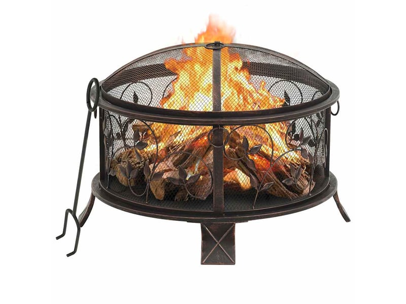  Brasero exterieur, foyer camping rustique avec tisonnier 67,5 cm xxl acier  - Conforama B