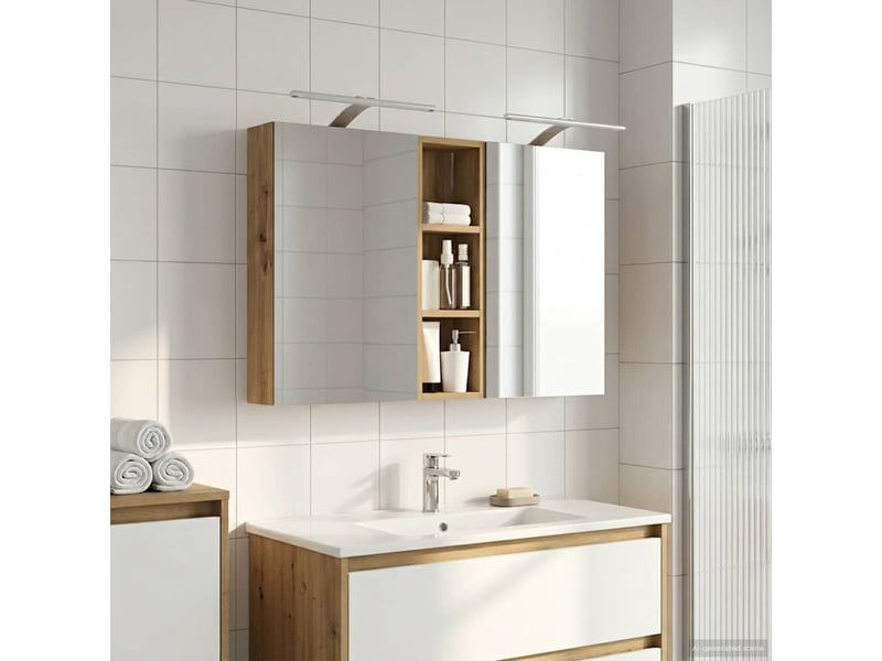  Ensemble de meubles de salle de bain 3 pcs 100x10.5x60.5 cm shl9737  - Conforama D