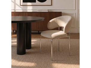 Chaises en tissu tramé toucher doux beige dolce