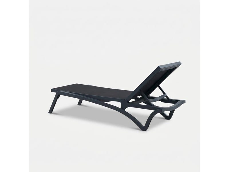  Bain de soleil empilable de jardin et piscine pantelleria - anthracite  - Conforama D