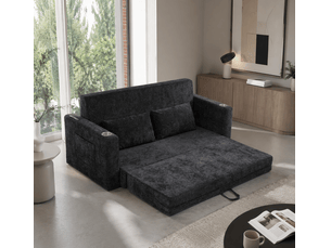 Deplimousse convertible 2 places <strong>MODENVIE</strong> <strong></strong> Noir et gris