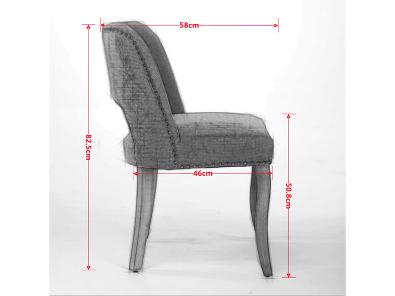  Lot de 2 chaises de salle à manger en chenille bleue avec dossier enveloppant  - Conforama E