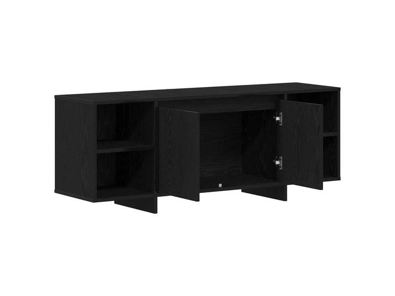  Meuble tv - banc tv - meuble de rangement 130 x 35 x 50 cm chêne noir bois d'ingénierie  - Conforama E