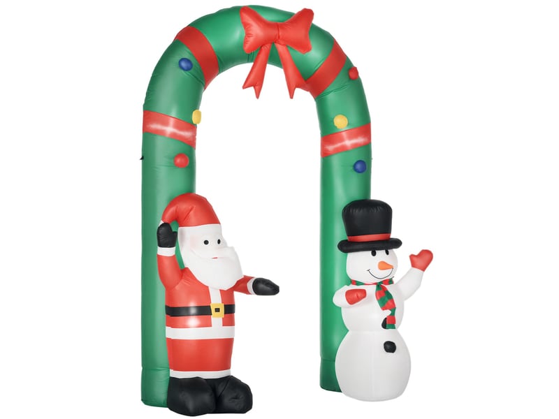  Arche gonflable avec père noël et bonhomme de neige, éclairage led, souffleur intégré, 198 x 80 x 245 cm  - Conforama A