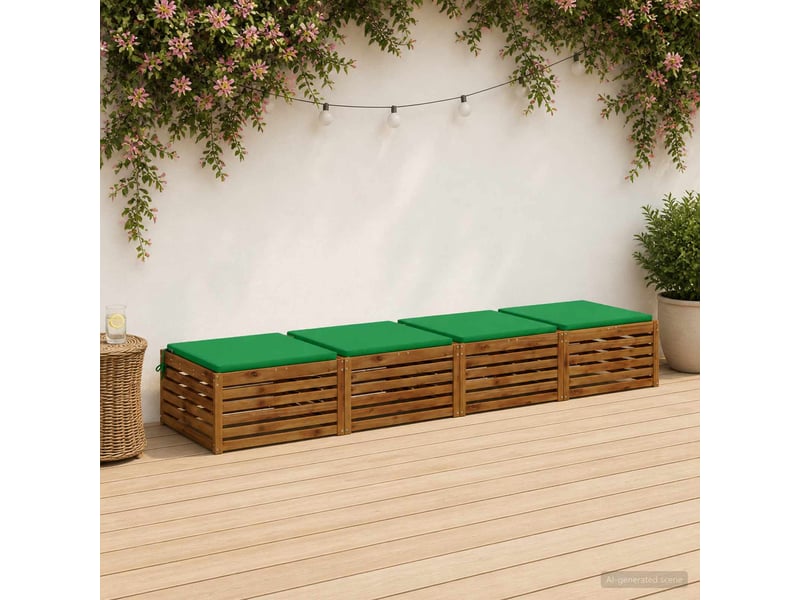 Lot de 4 coussins de siège, coussins d'assise soest 100 % polyester vert cf60605 - Conforama B