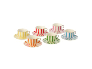 Lot de 6 tasses & sous-tasses joachim 15cm multicolore