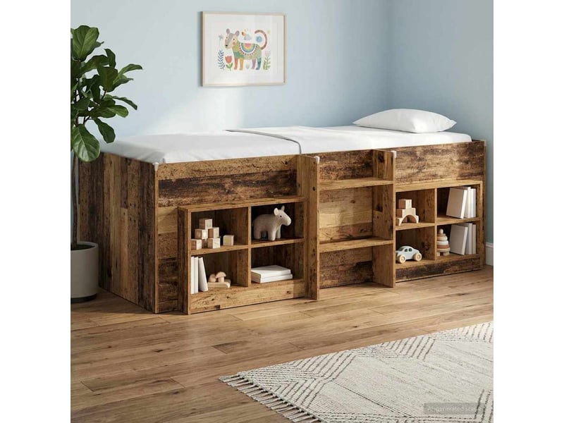  Cadre de lit élevé pour enfants - lit jeune bois ancien 80 x 200 cm  - Conforama B