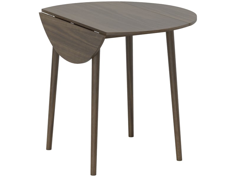 Table de salle à manger pliante 2 abattants, table ronde extensible pour 4 personnes, gris, pieds en bois 89 x 73,5 cm - Conforama B