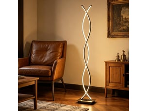 Lampadaire led 35x20x140 cm double spirale noir