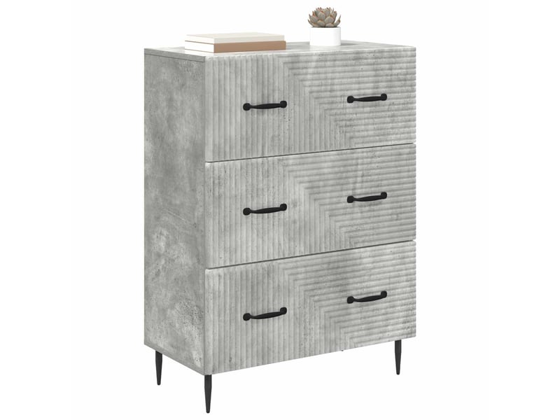  Armoire de rangement bureau, armoire à tiroirs gris béton 66 x 34,5 x 89,5 cm  - Conforama C