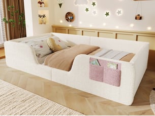 Lit simple 90x190 cm LEYTN coloris beige