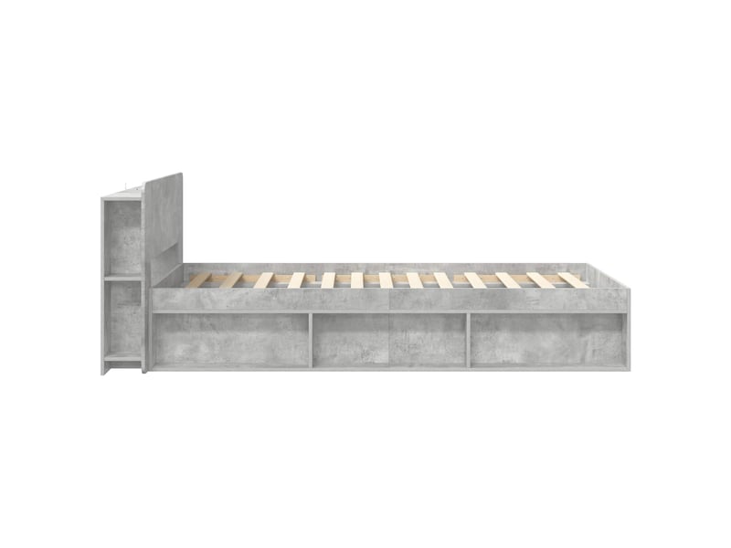  Lit simple- lit adulte -  cadre de lit avec rangement gris béton 80 x 200 cm  - Conforama B
