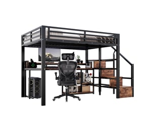Lit mezzanine 140x200 cm <strong>HAUSS SPOLE</strong> <strong></strong> coloris noir