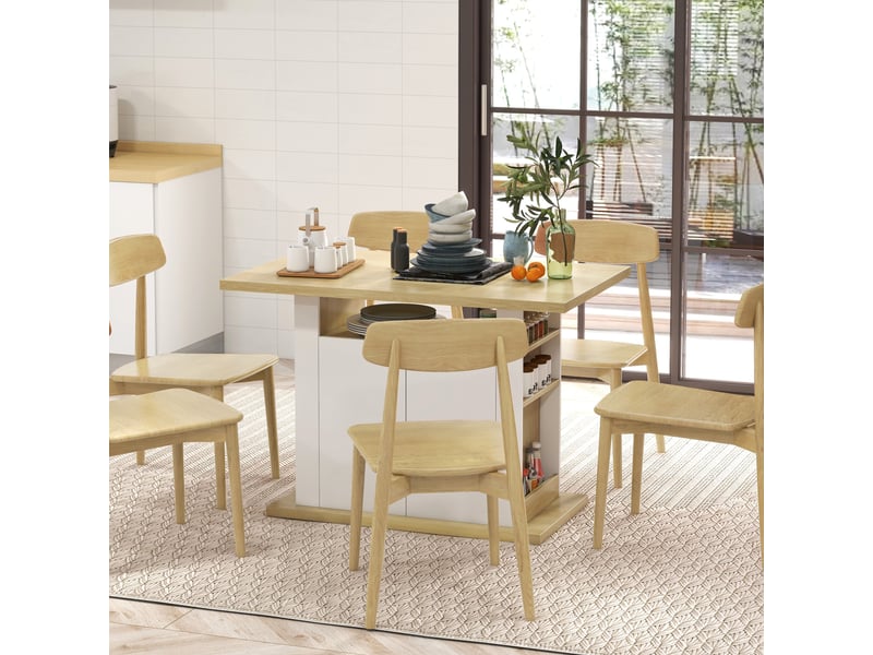  Ilot central cuisine table dim. 110l x 70l x 75,5h cm - avec grand plan de travail 4 personnes  - Conforama W
