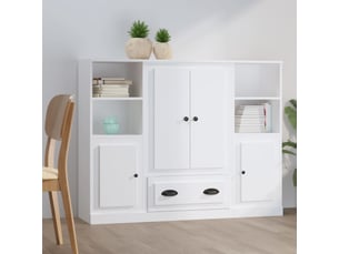 Buffets 3 pcs - bahut - meuble de rangement blanc bois d'ingénierie