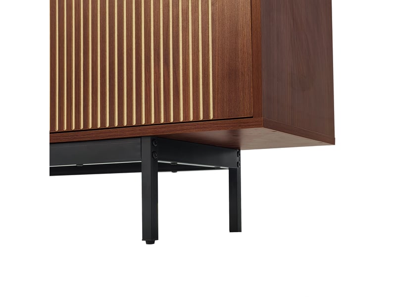  Meuble tv 200cm - commande app bluetooth - verre trempé - design noyernoir - charge 60kg  - Conforama W
