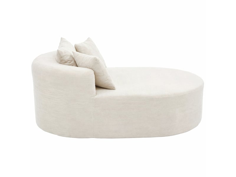  Fauteuil lounge ovale en velours côtelé, assise profonde 122 cm, sans montage  - Conforama E