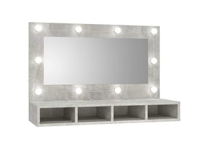 Armoire à miroir avec led gris béton 90x31.5x62 cm
