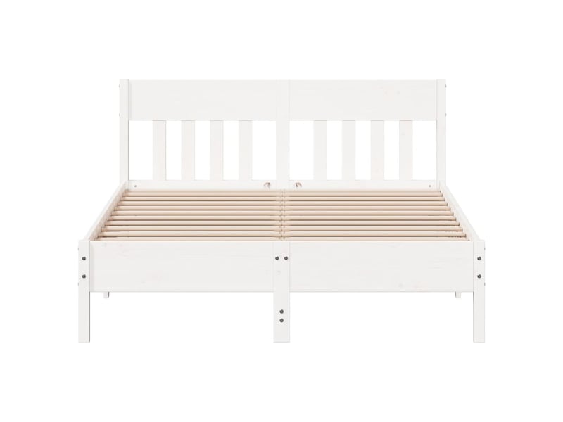  Lit double- lit adulte -  cadre de lit sans matelas blanc 120x190 cm bois de pin massif  - Conforama C