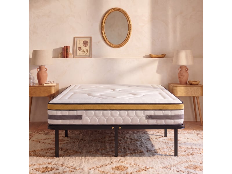 Ensemble aubertin 140x200 cm + sommier métal - ressorts + mémoire - ép. 24 cm 4AU.AU.SK56.1420 - Conforama B