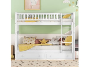 Lit superposé 90x200 cm <strong>MODENUIT </strong>  <strong></strong> coloris blanc