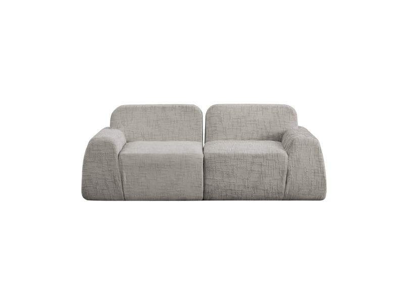  Canapé modulaire 2 places en chenille gris avec mousse 30d  - Conforama A