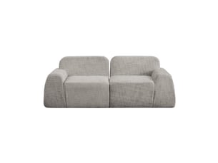 Canapé modulaire 2 places en chenille gris avec mousse 30d