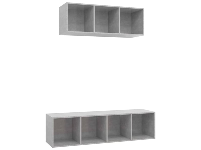  Ensemble de meuble tv - banc tv - meuble de rangement 2 pcs gris béton bois d'ingénierie  - Conforama A
