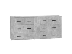 Buffets 2 pcs - bahut - meuble de rangement gris béton bois d'ingénierie