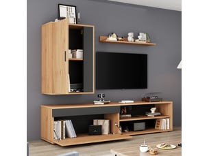 Meuble tv coloris naturel 140 cm <strong>MIVRAY </strong> <strong></strong>