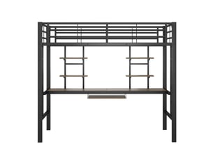 Lit mezzanine 90x200 cm <strong>ZOVIRA</strong> <strong></strong> coloris noir