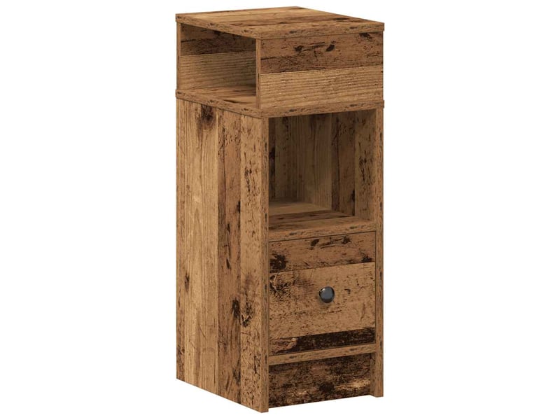  Table de chevet - cabinet de chevet - table de nuit avec tiroir en bois ancien 25x31x66 cm  - Conforama A