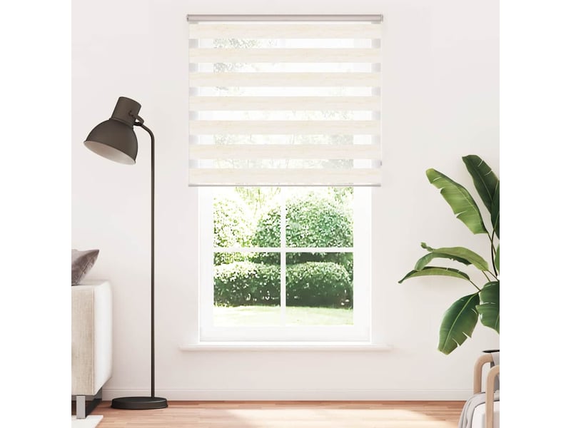 Store zèbre, store de fenêtre beige marbré largeur du tissu 125,9 cm polyester cf48263 - Conforama A